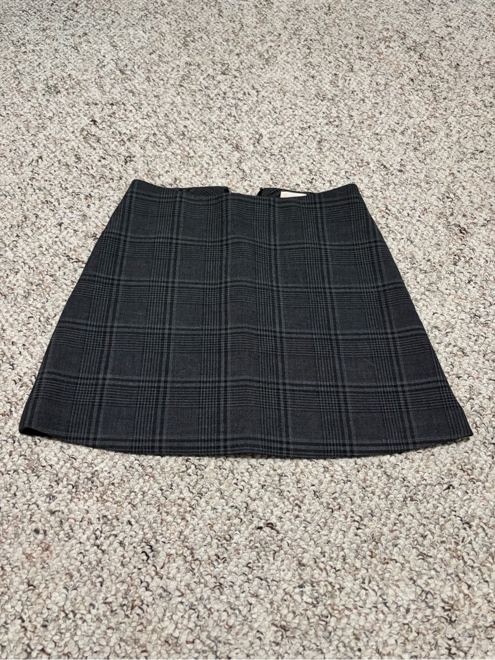Wilfred Black and Grey Plaid Mini Skirt